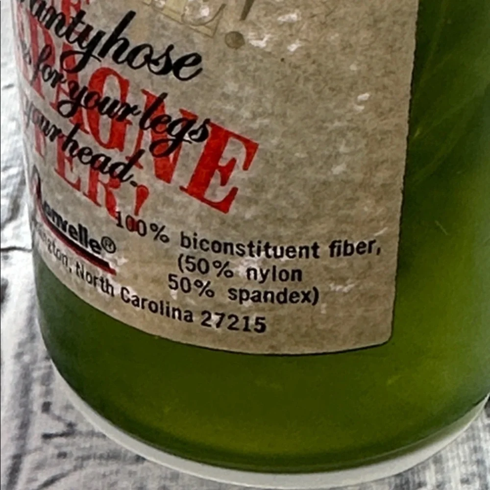 Burlington Champagne Bottle Novelty Sheer Pantyhose Navy Small 90lbs-120lbs VTG